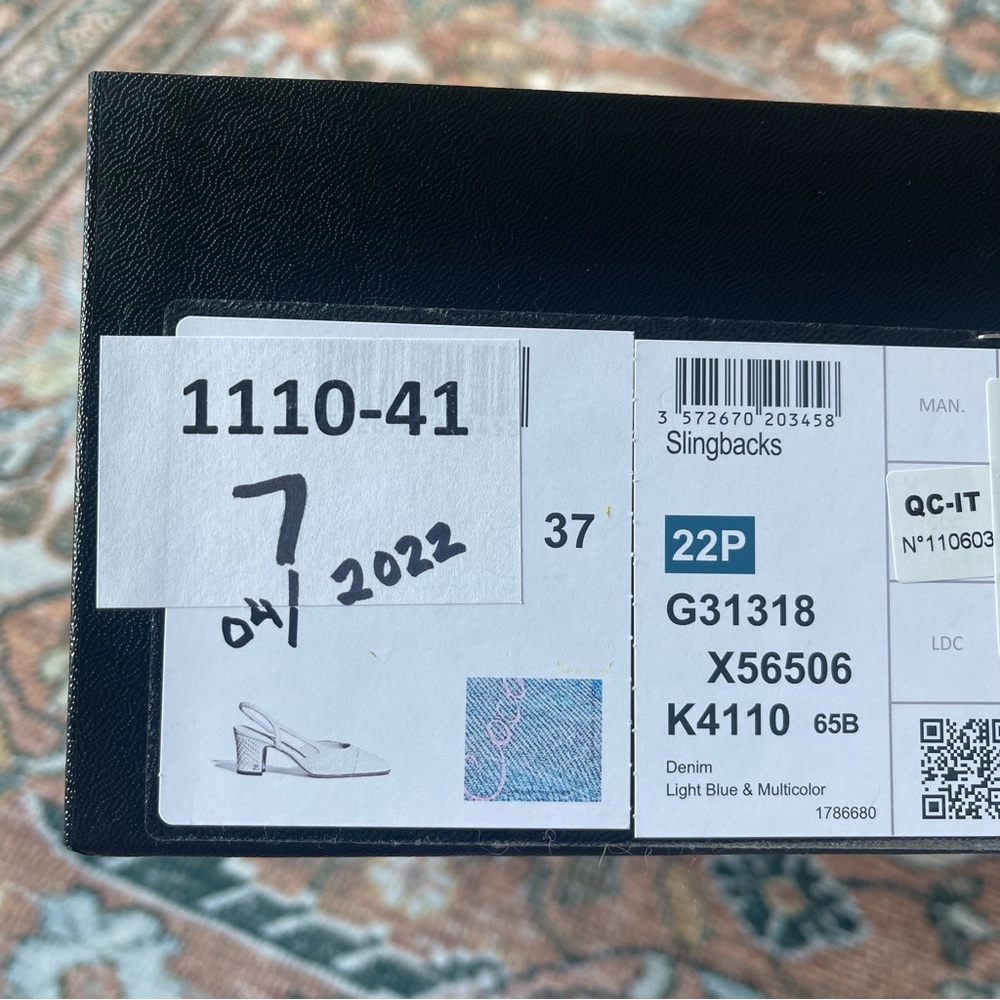Chanel Blue 22S G31318 Mademoiselle Coco Denim Slingback Heel - Picture 9 of 10